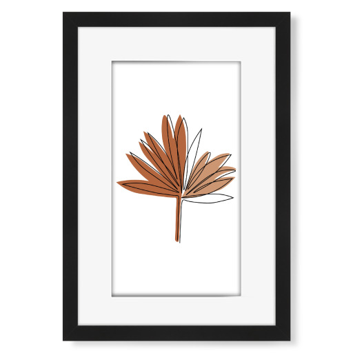 Boho one line leaf