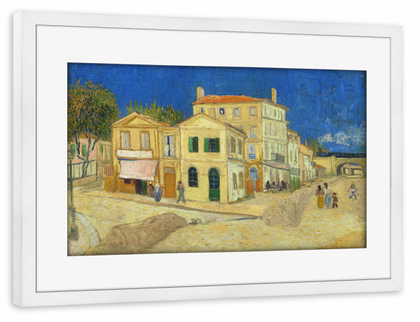 Poster mit Rahmen weiß "Das gelbe Haus" artboxONE - Städte,Reise,Architektur,Reise / Länder