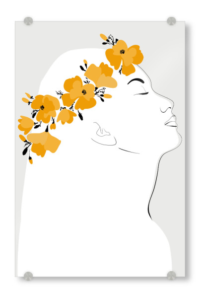 Acrylglasbild "Orli mit Blumenkrone" artboxONE - Floral,Abstrakt