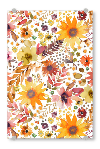 Acrylglasbild "Sommer Orange große Sonnenblumen" artboxONE - Natur,Floral,Für Mama