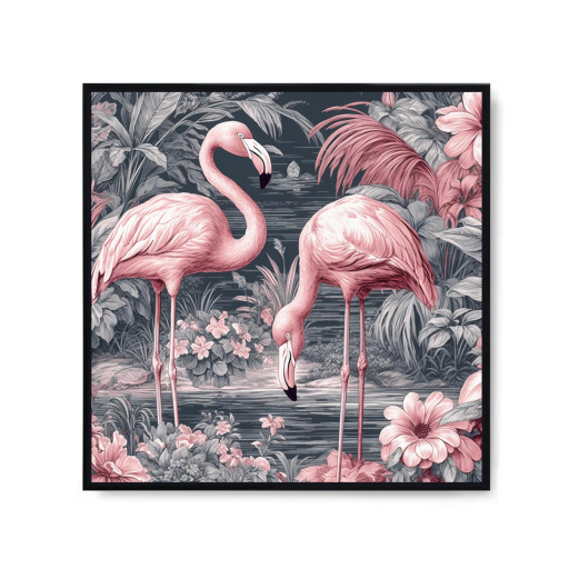 Pink Flamingo floral