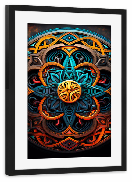 Poster mit Rahmen schwarz "Mandala - Keltisch -Njord" artboxONE - Natur,Abstrakt