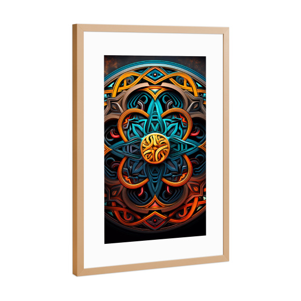 Poster mit Rahmen Kupfer "Mandala - Keltisch -Njord" artboxONE - Natur,Abstrakt