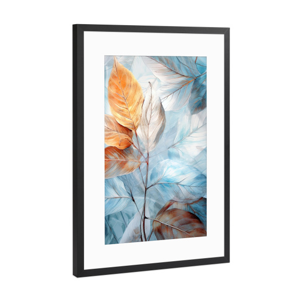 Poster mit Rahmen Schwarz (Metallic) "Blumenblätter Kunst D" artboxONE - Floral - Natur,Blumen,Blumen,Botanisch,Blätter,Blatt,Blumen