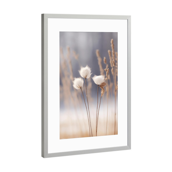 Poster mit Rahmen Silber "Wollblumen" artboxONE - Natur,Floral,Für Mama