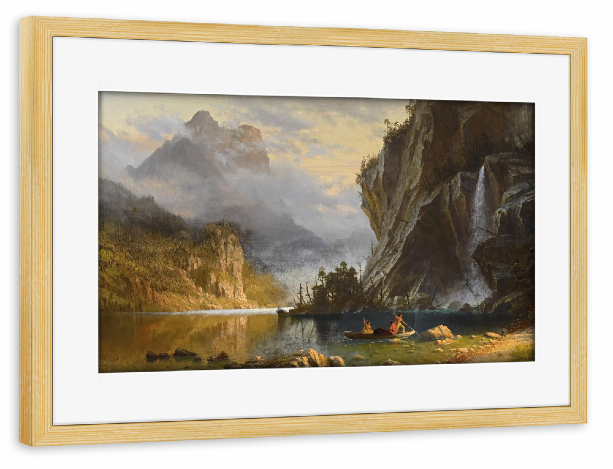 Poster mit Rahmen kiefer "Indianer Speerfischen" artboxONE - Natur,Reise,Reise / Länder