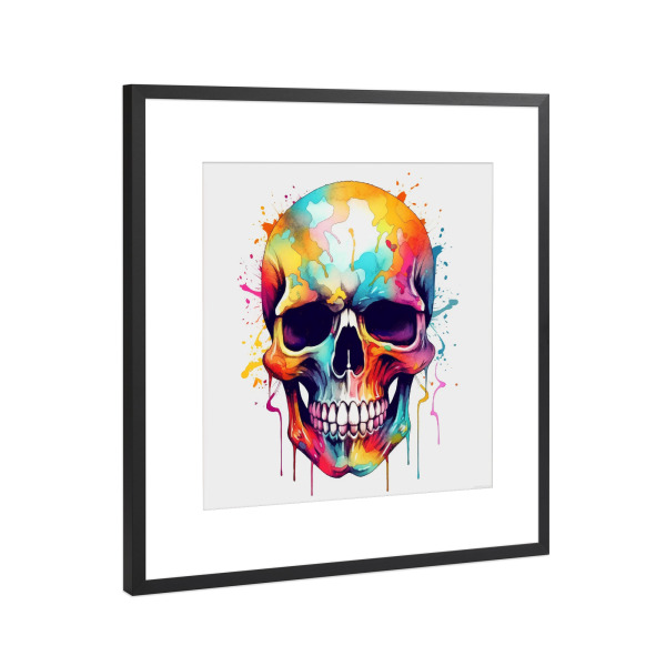 Poster mit Rahmen Schwarz (Metallic) "Abstrakter Totenkopf" artboxONE - Abstrakt,Menschen,Fashion