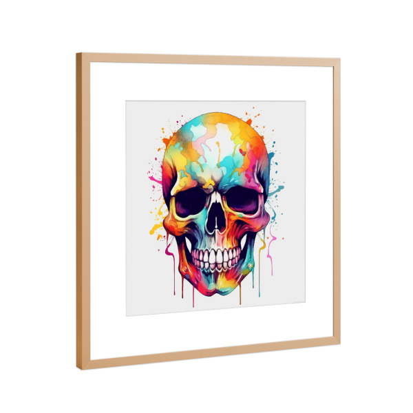 Poster mit Rahmen Kupfer "Abstrakter Totenkopf" artboxONE - Abstrakt,Menschen,Fashion