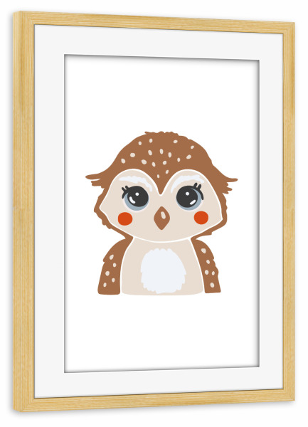 Poster mit Rahmen kiefer "Waldeulen-Tierdesign" artboxONE - Für Kinder,Tiere