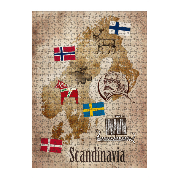 artboxONE Puzzle "Scandinavia illustrated Map" artboxONE - Reise,Reise / Länder,Kartografie