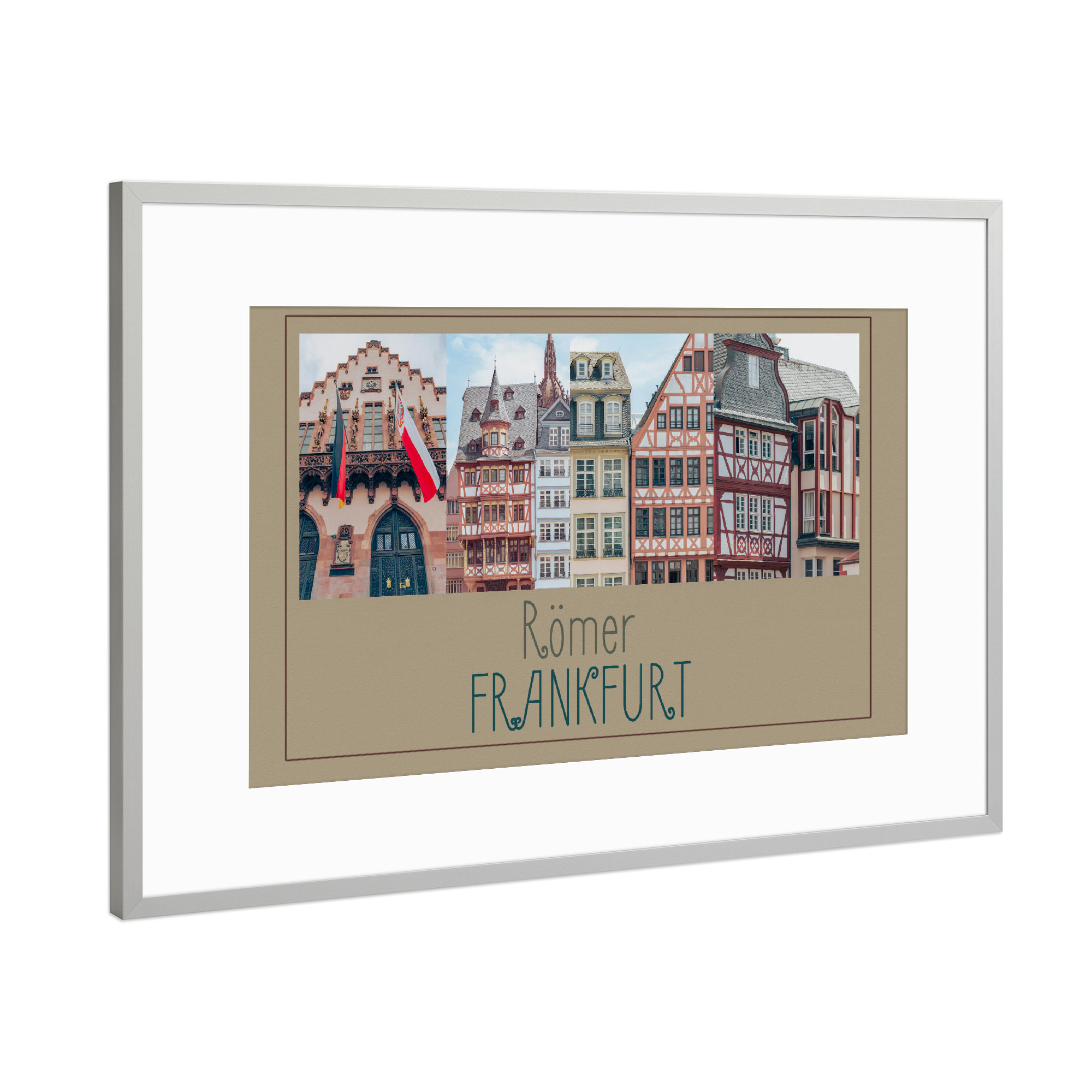Poster mit Rahmen Silber "Römer FRANKFURT" artboxONE - Architektur,Städte / Frankfurt,Reise / Länder