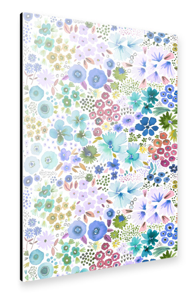 Alu-Dibond "Kunstvolle kleine Blumen blau" 30x20 cm artboxONE