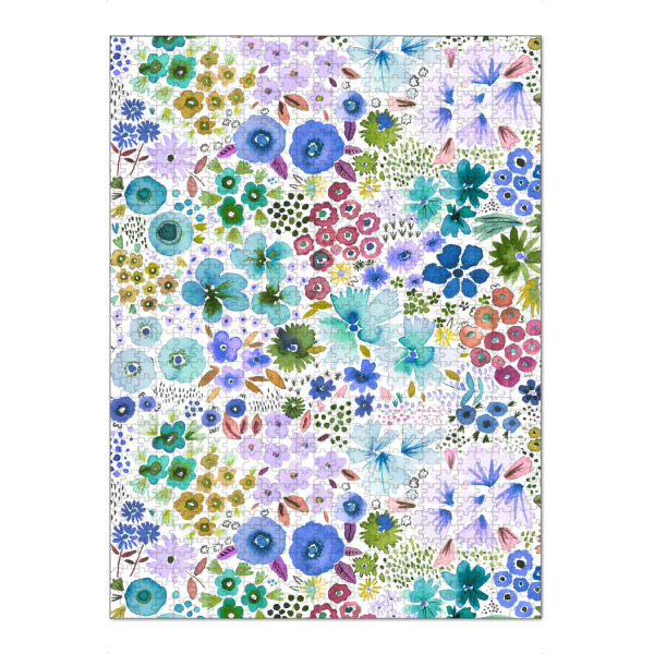 Puzzle Ravensburger "Kunstvolle kleine Blumen blau" artboxONE - Natur,Floral,Fashion,Für Mama
