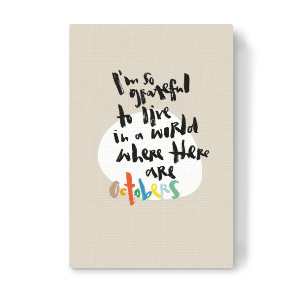 Leinwandbild "Octobers" artboxONE - Typografie - Beige,Oktober,Herbst,Typografie,Lettering
