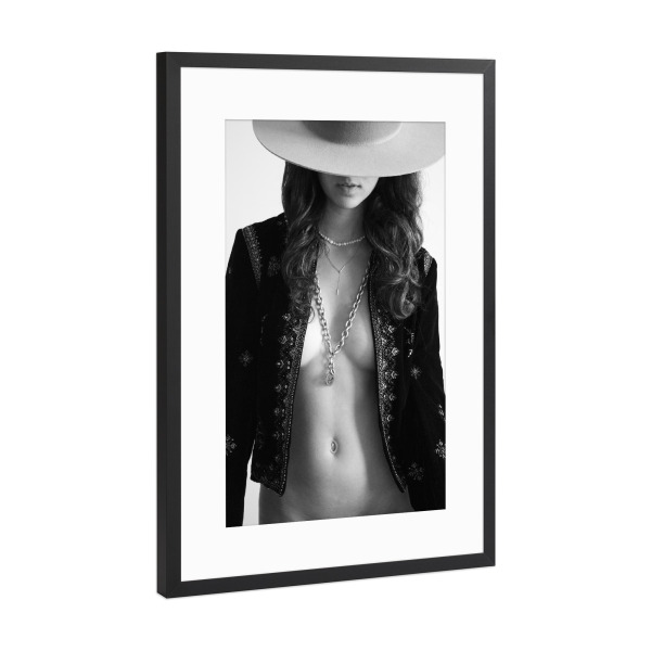 Poster mit Rahmen Schwarz (Metallic) "Boho-Porträt" artboxONE - Menschen