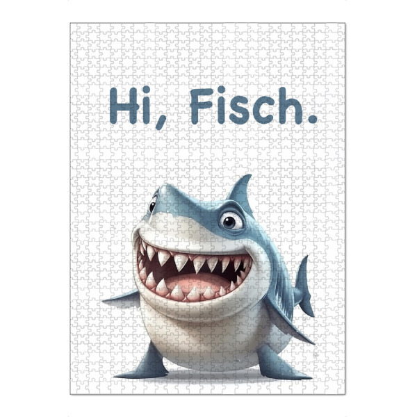 Puzzle Ravensburger "Hallo Hai" artboxONE - Typografie,Tiere,Lustig