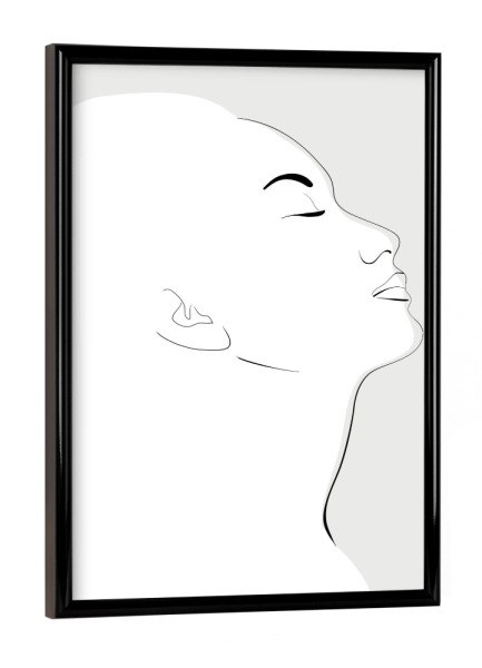 Poster mit schwarzem Rahmen "Orli-Porträt" artboxONE - Abstrakt,Menschen - Gesicht,Frau,Strichzeichnungen