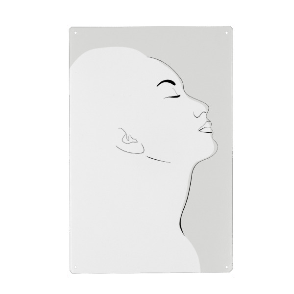 Metall Poster "Orli-Porträt" artboxONE - Abstrakt,Menschen - Gesicht,Frau,Strichzeichnungen - Blechschild