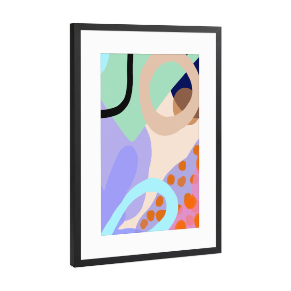 Poster mit Rahmen Schwarz (Metallic) "Pastel Mix" artboxONE - Fashion,Buchstaben / G