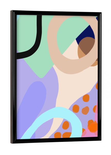 Poster mit schwarzem Rahmen "Pastel Mix" artboxONE - Fashion,Buchstaben / G - Bunt,Rosa,Lila,Kreis,Geometrisch,Handyhülle,Cool,Trend,Chic,Sommer