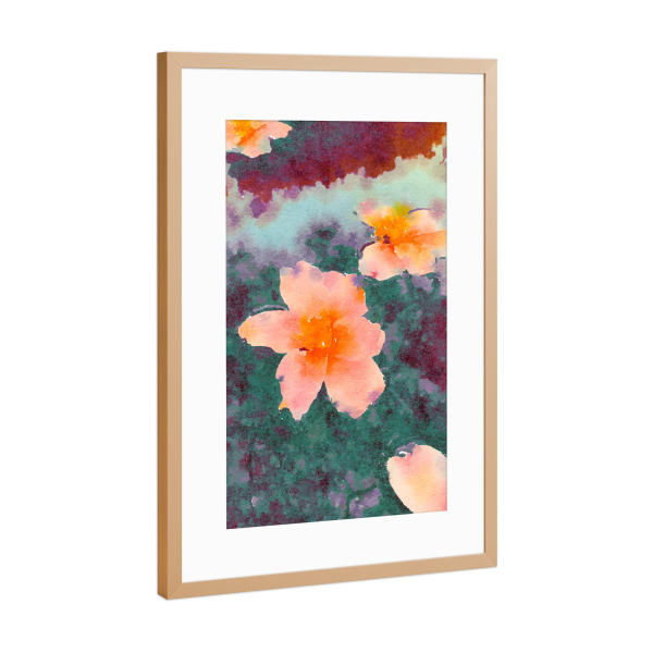 Poster mit Rahmen Kupfer "In der Liebe schweben" artboxONE - Floral