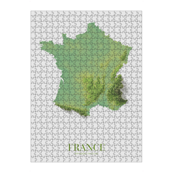 artboxONE Puzzle "Frankreich 3D-Karte" artboxONE - Kartografie - Frankreich,Frankreich-karte,Frankreich-karte 3d,Französische karte,3d-karte