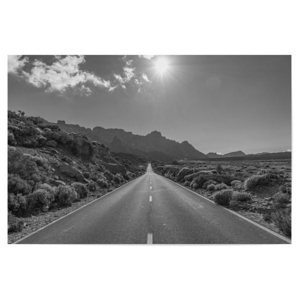 Poster "Einsame Strasse" artboxONE - Reise,Schwarzweiß,Reise / Länder
