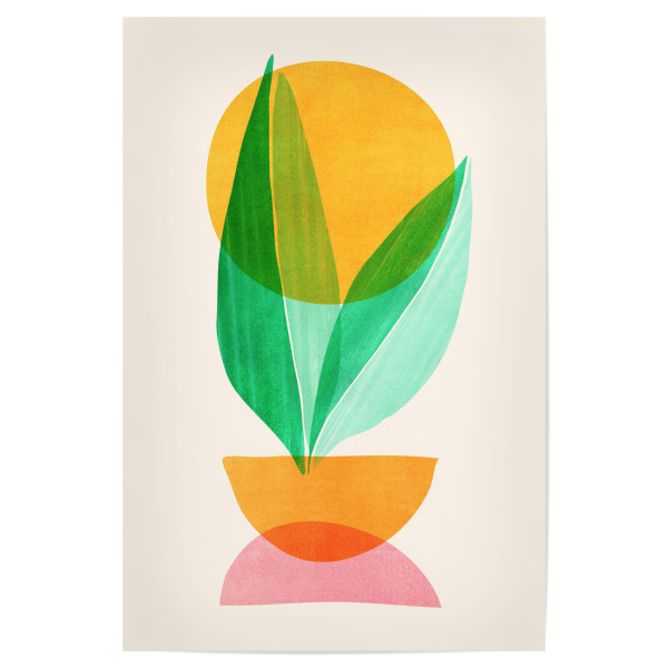Poster 30x20 cm "Sommer-Stack-Zusammenfassung" artboxONE - Natur,Floral,Abstrakt - Abstrakt,Kunst,Formen,Minimialsim,Pflanze,Zimmerpflanze,Sommer,Bunt