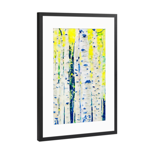 Poster mit Rahmen Schwarz (Metallic) "Espenwald" artboxONE - Abstrakt