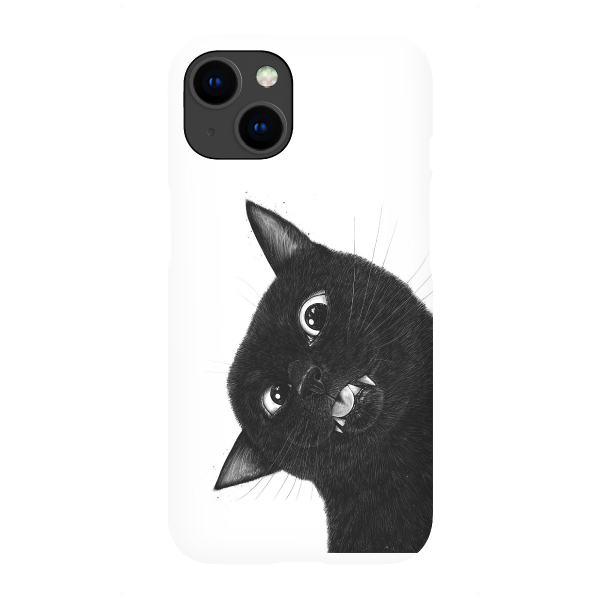 iPhone "Verrückte schwarze Katze" Premium-Case Handyhülle artboxONE