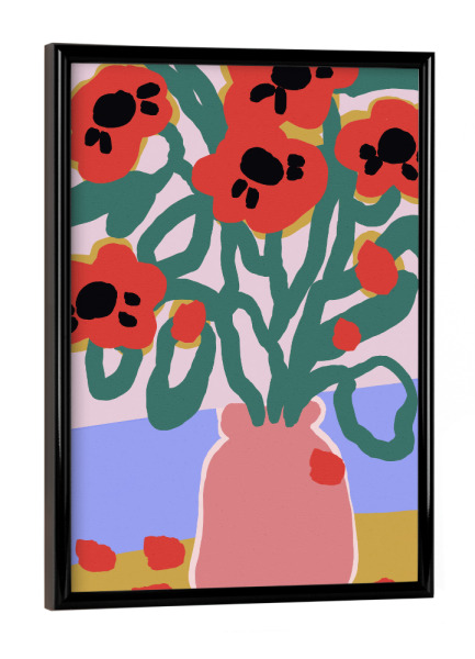 Poster mit schwarzem Rahmen "Mohn In Pinker Vase" artboxONE - Floral,Abstrakt,Für Mama