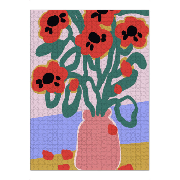 Puzzle Ravensburger "Mohn In Pinker Vase" artboxONE - Floral,Abstrakt,Für Mama