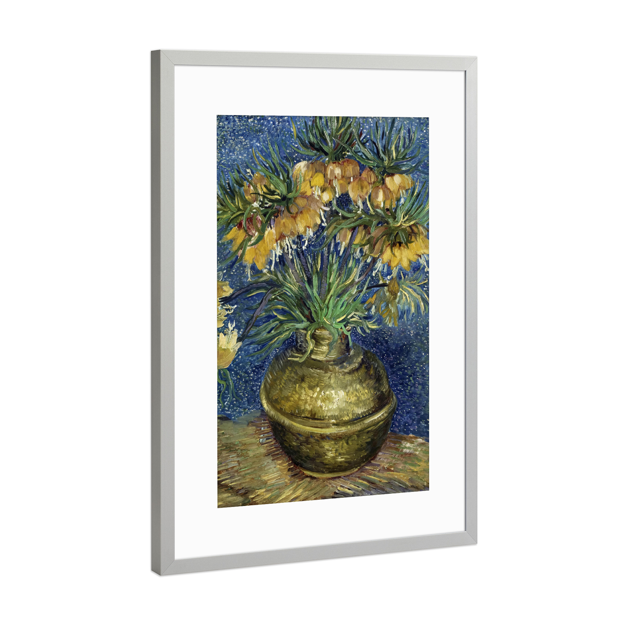 Poster mit Rahmen Silber "Kaiserliche Fritillaries" artboxONE - Natur,Floral,Für Mama,Für Papa