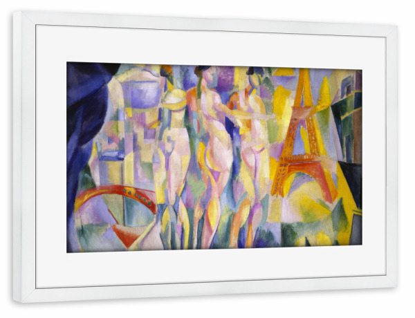 Poster mit Rahmen weiß "La Ville de Paris" artboxONE - Für Kinder,Abstrakt,Geometrie,Für Mama,Für Papa