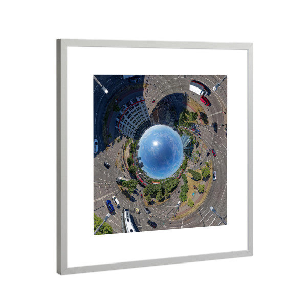 Poster mit Rahmen Silber "HH -Anckelmannspl. Kreuzung invert" artboxONE - Städte,Städte / Hamburg,Reise,Architektur,Reise / Länder