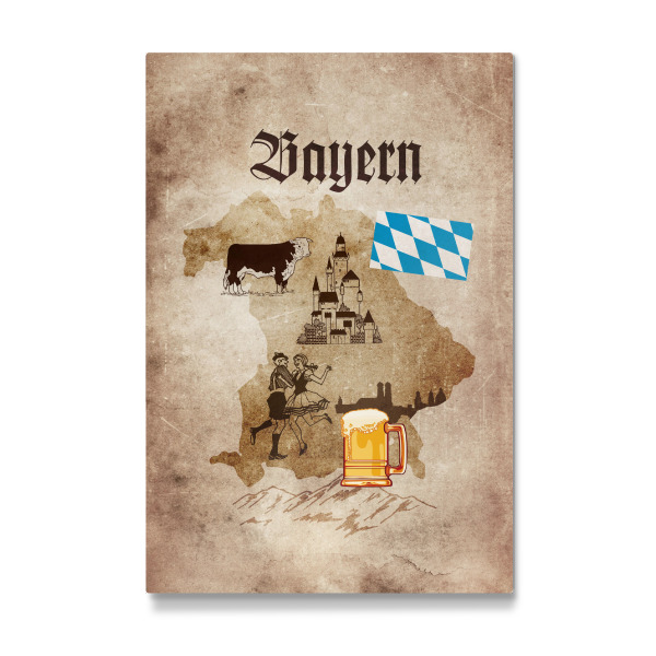 Galerie-Print "Bavarian illustrated Map" 75x50 cm artboxONE