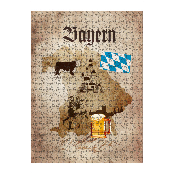 artboxONE Puzzle "Bavarian illustrated Map" artboxONE - Städte / München,Reise,Reise / Länder,Kartografie