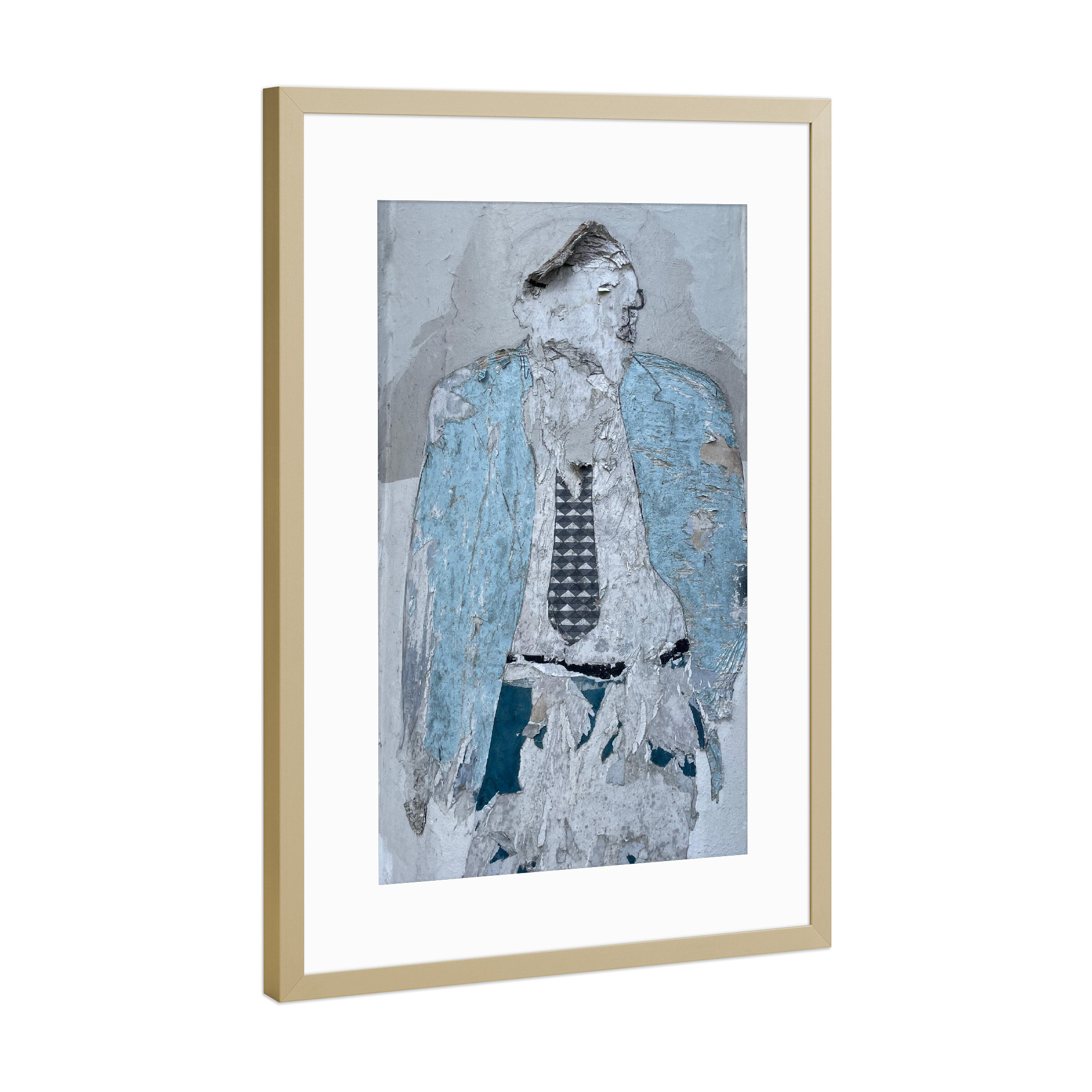 Poster mit Rahmen Gold "Herr Schlips" artboxONE - Städte,Abstrakt,Für Papa,Männer - Graffiti,Streetart