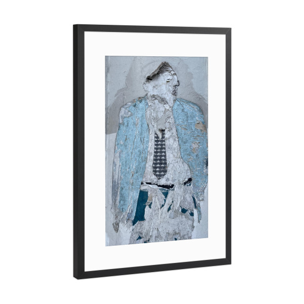 Poster mit Rahmen Schwarz (Metallic) "Herr Schlips" artboxONE - Städte,Abstrakt,Für Papa,Männer - Graffiti,Streetart