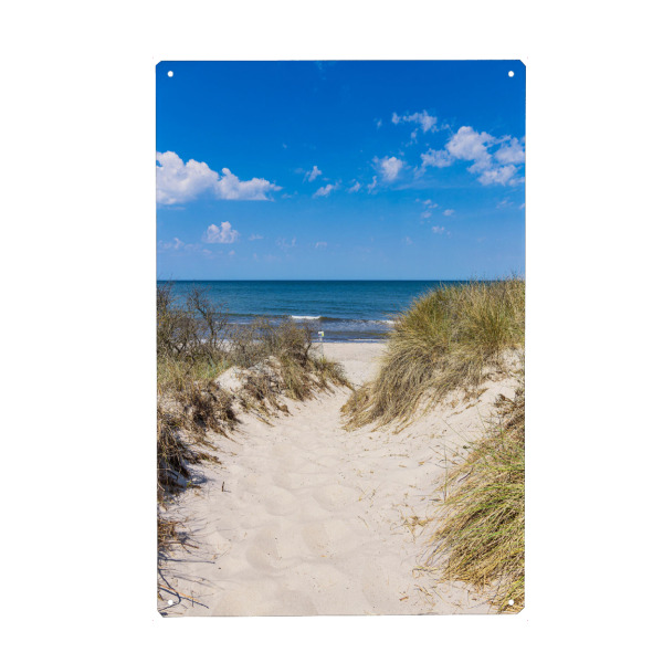 Metall Poster "Wolken, Ostsee, Strand, Düne" artboxONE - Natur,Reise,Reise / Strand und Meer