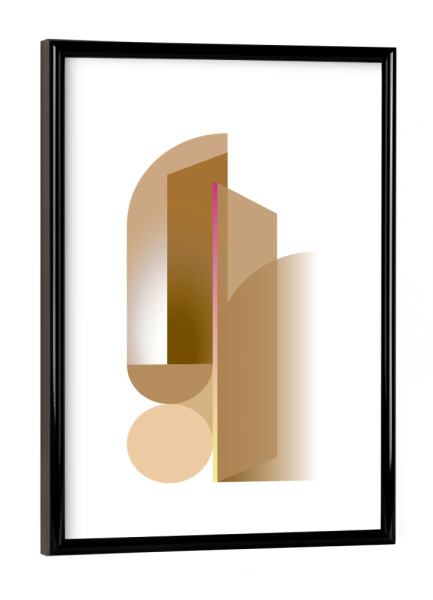 Poster mit schwarzem Rahmen "Graphic cubes & circles" artboxONE - Abstrakt,Geometrie,Fiktion