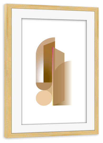 Poster mit Rahmen kiefer "Graphic cubes & circles" artboxONE - Abstrakt,Geometrie,Fiktion