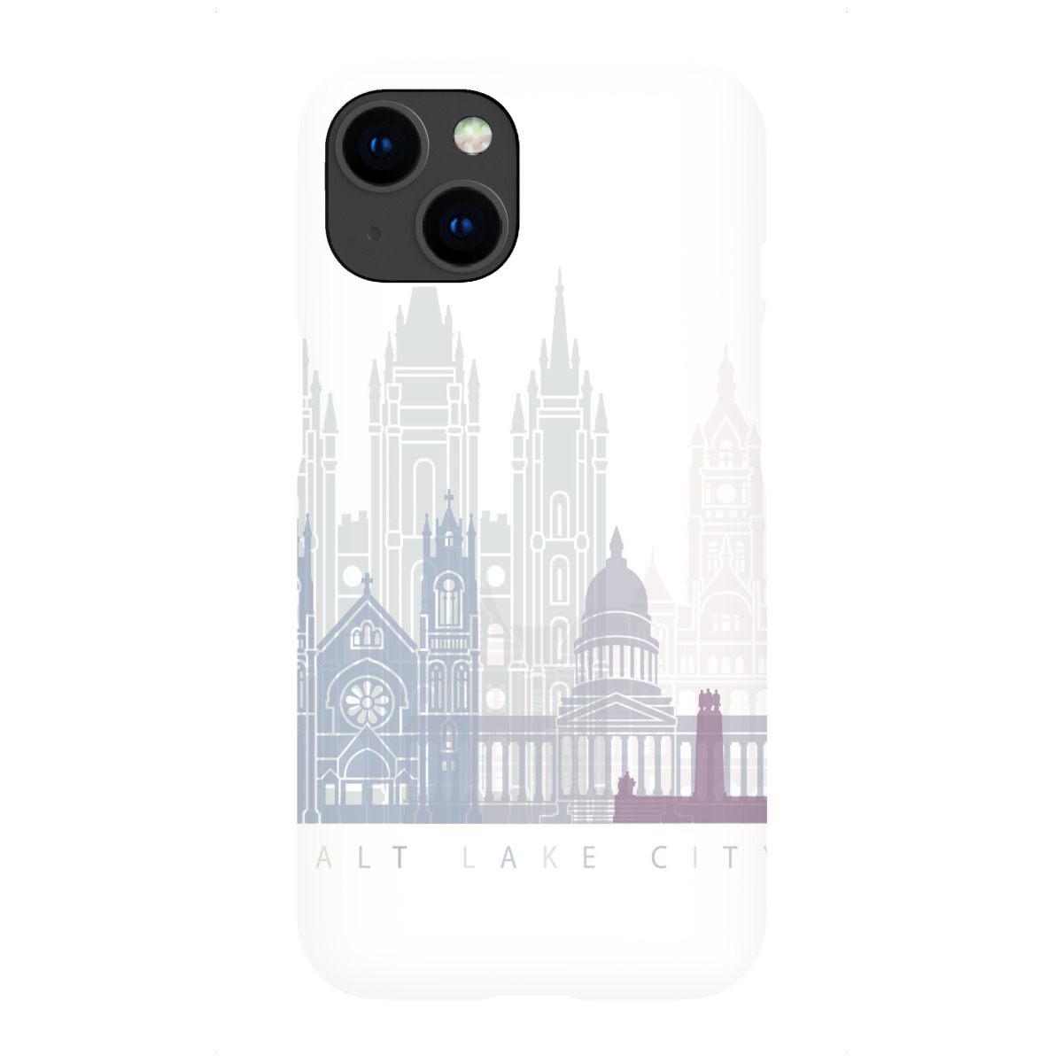 "SALT LAKE CITY SKYLINE PASTELL"für iPhone - Premium-Case Handyhülle artboxONE