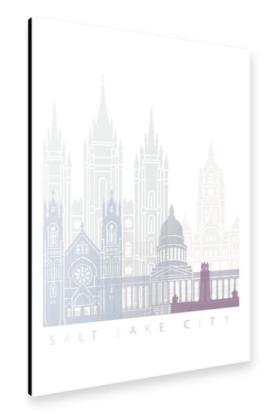Alu-Dibond "SALT LAKE CITY SKYLINE PASTELL" 30x20 cm artboxONE
