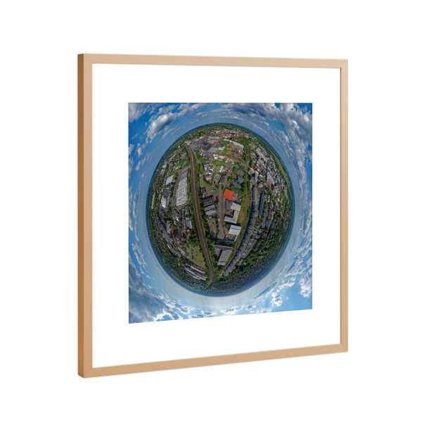 Poster mit Rahmen Kupfer "HH-Bergedorf- Zw. den Gleisen;120m" artboxONE - Städte,Städte / Hamburg,Reise,Architektur,Reise / Länder