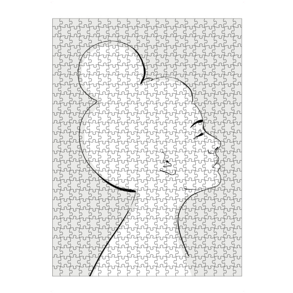 artboxONE Puzzle "Sanyu-Porträt" artboxONE - Abstrakt,Menschen - Frau,Porträt,Haarknoten,Strichzeichnungen,Profil,Silhouette - Bild frau