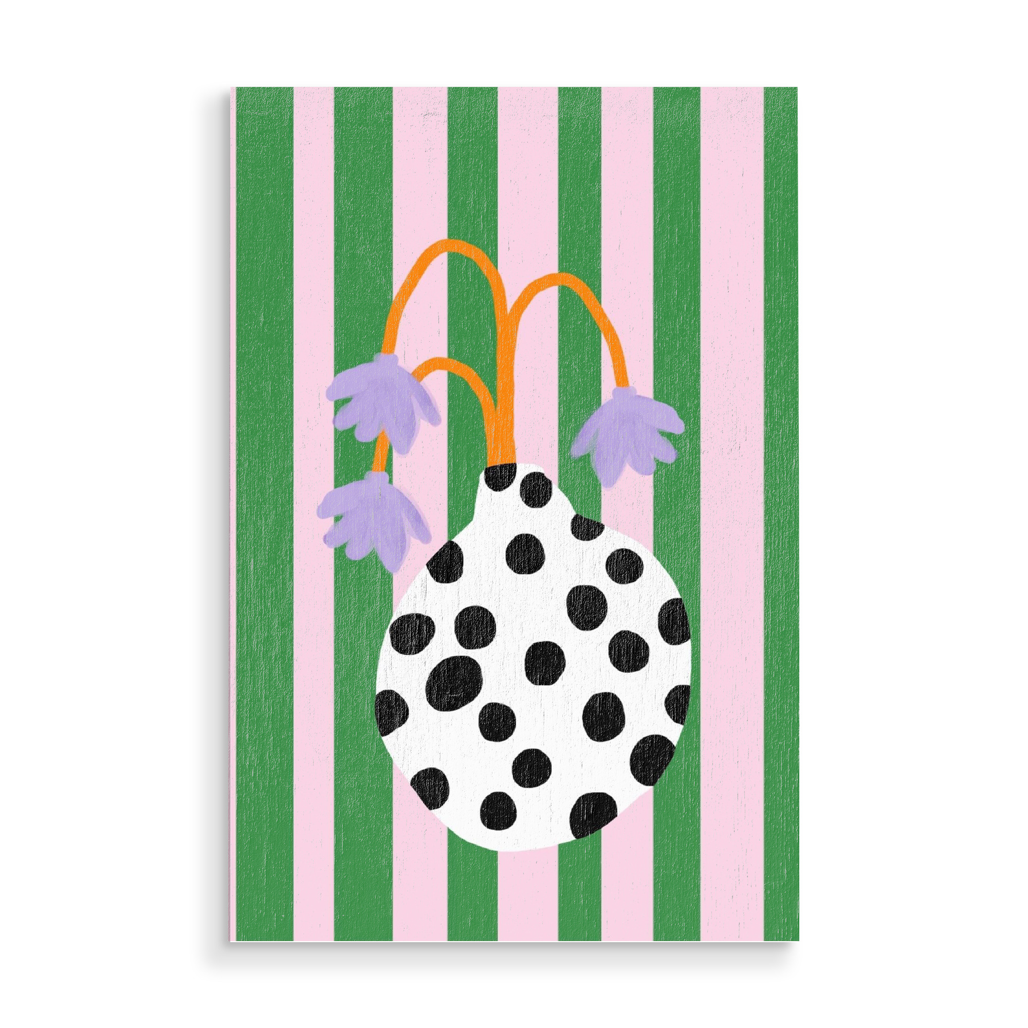 Holzbild "Flower Vase dots" artboxONE - Floral - Vase,Bluemen,Flower,Flowers,Stripes,Dots,Green,Handyhülle