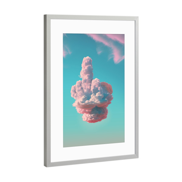 Poster mit Rahmen Silber "Verdammte Wolke" artboxONE - Natur,Lustig
