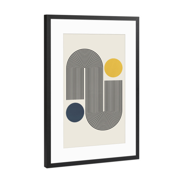 Poster mit Rahmen Schwarz (Metallic) "Circles and lines C" artboxONE - Abstrakt,Geometrie