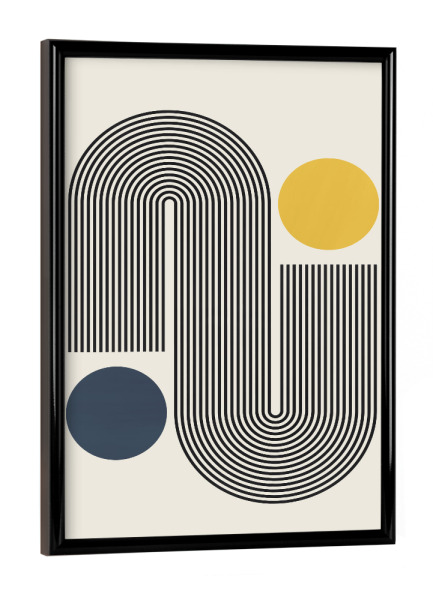 Poster mit schwarzem Rahmen "Circles and lines C" artboxONE - Abstrakt,Geometrie